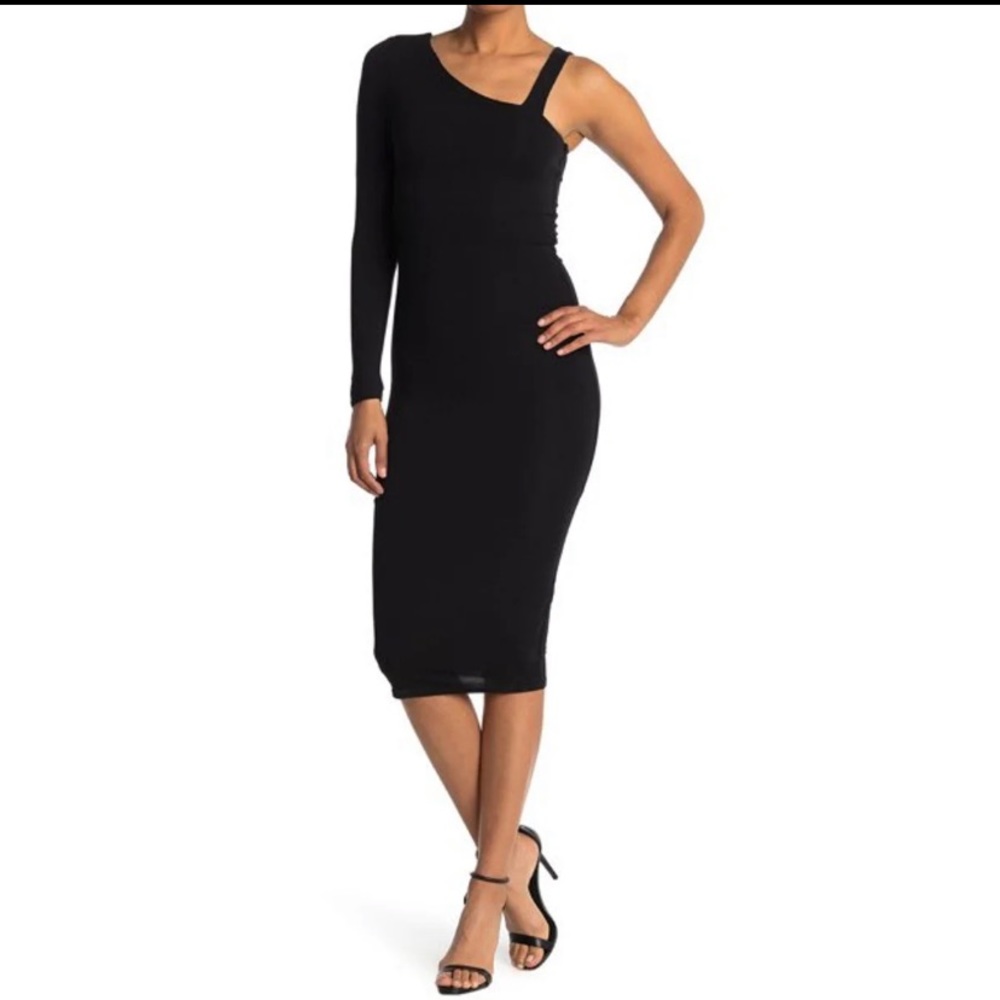 NWT- Black One Shoulder Bodycon Dress